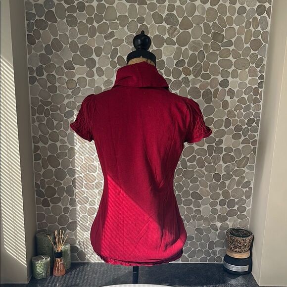 Sweater Project Red Cowl Neck Sweater with Short Sleeves - Picture 5 of 5